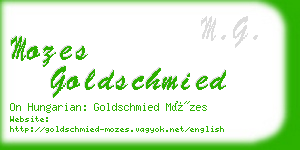 mozes goldschmied business card